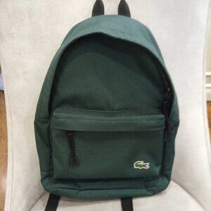 Lacoste Green canvas backpack in great condition